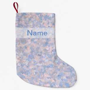Lichtroze en babyblauw kleine kerstsok