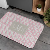 Lichtroze en beige moderne monogram badmat