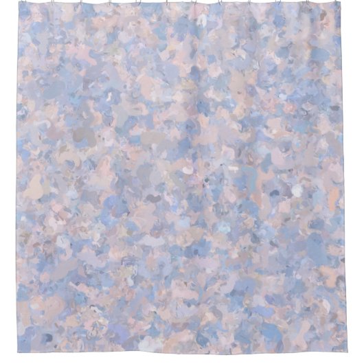 Lichtroze en blauw douchegordijn (Voorkant)