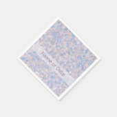 Lichtroze en blauw servet (Hoek)