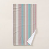 Lichtroze en blauwe strepen bad handdoek (Handdoek)