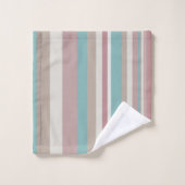 Lichtroze en blauwe strepen bad handdoek (Wasdoekje)