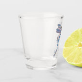 Lichtroze en blauwe vlucht van libellen shot glas (Links)