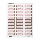 Lichtroze en bruin accentadres Etiket (Full Sheet)