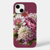 Lichtroze en Cream Florals iPhone Case (Achterkant)