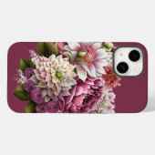 Lichtroze en Cream Florals iPhone Case (Achterkant (horizontaal))