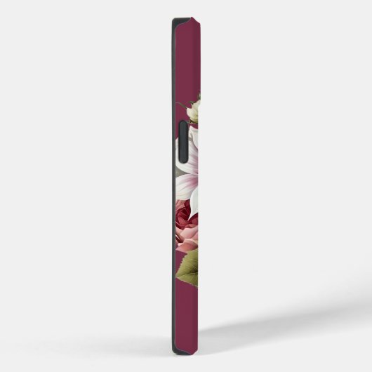 Lichtroze en Cream Florals iPhone Case (Achterkant / Rechts)