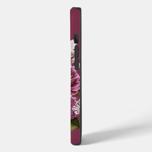 Lichtroze en Cream Florals iPhone Case (Achterkant / Links)