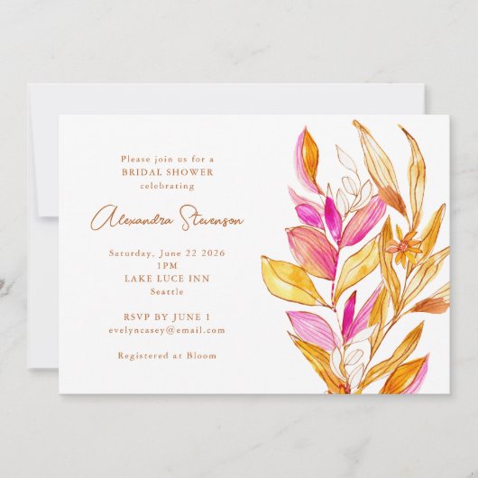 Lichtroze en geel bodemkundig Vrijgezellenfeest Kaart (Voorkant)