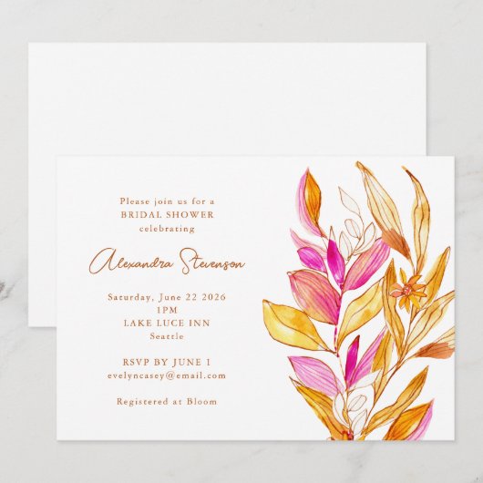 Lichtroze en geel bodemkundig Vrijgezellenfeest Kaart (Voorkant / Achterkant)