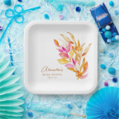 Lichtroze en geel bodemkundig Vrijgezellenfeest Papieren Bordje (Feest)