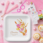 Lichtroze en geel bodemkundig Vrijgezellenfeest Papieren Bordje (Feest)