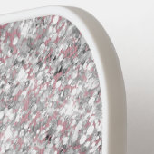 Lichtroze en Glittery Silver Glam Script Name Pickleball Paddle (Links Detail)