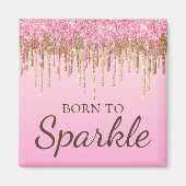 Lichtroze en goudgipsplitter op spaarpjes magneet (Voorkant)