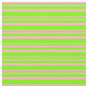Lichtroze en groen gekleurd, gelinkt/gestreept pat stof