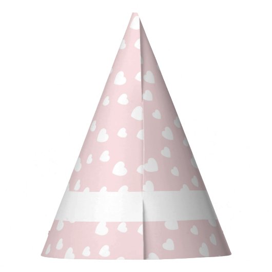 Lichtroze en harten, verjaardag, douche, feest feesthoedjes (Achterkant)