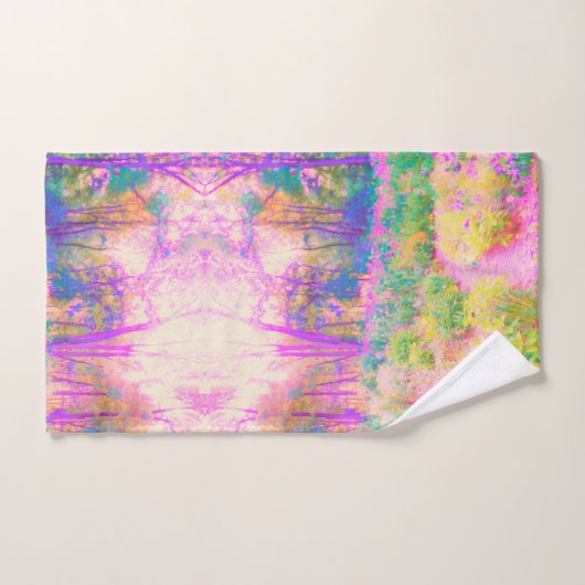 Lichtroze en koraaltuin bad handdoek (Handdoek)