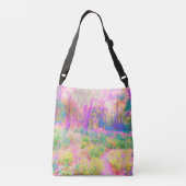Lichtroze en koraaltuin crossbody tas (Achterkant)