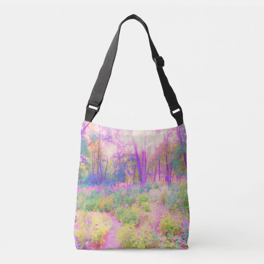 Lichtroze en koraaltuin crossbody tas (Voorkant)