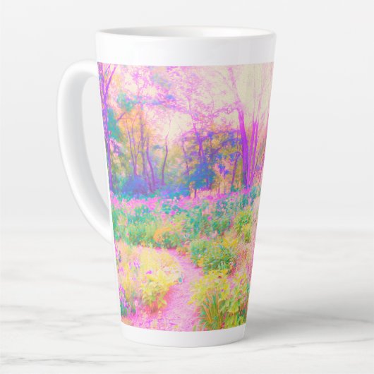 Lichtroze en koraaltuin latte mok (Linkerhoek)