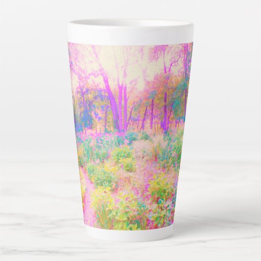 Lichtroze en koraaltuin latte mok (Voorkant)