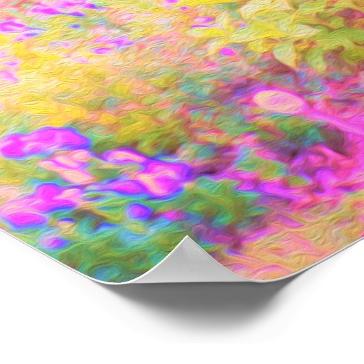 Lichtroze en koraaltuin poster (Hoek)