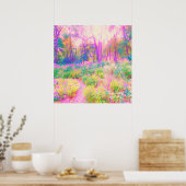 Lichtroze en koraaltuin poster (Keuken)