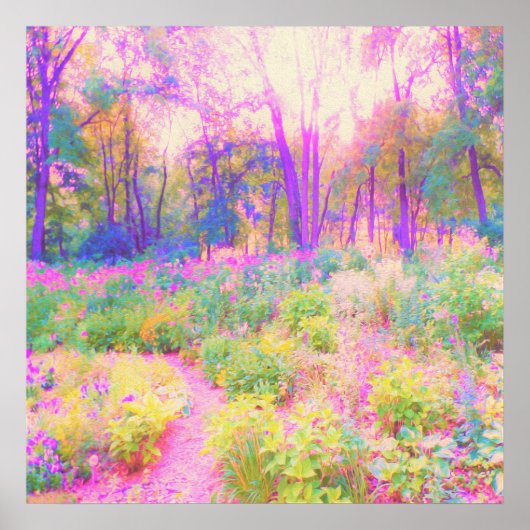 Lichtroze en koraaltuin poster (Voorkant)