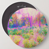 Lichtroze en koraaltuin ronde button 6,0 cm (Voorkant /achterkant)