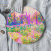 Lichtroze en koraaltuin ronde button 6,0 cm (In situ)