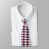 Lichtroze en marineblauwe houndstooth stropdas (Gebonden)