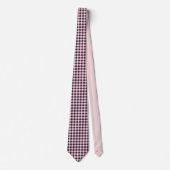 Lichtroze en marineblauwe houndstooth stropdas (Voorkant)