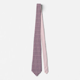 Lichtroze en marineblauwe houndstooth stropdas