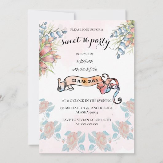 Lichtroze en melkwegbanner floranjezoet 16 BD Kaart (Voorkant)