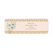 Lichtroze en olijfgroen etiket (Voorkant)