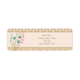 Lichtroze en olijfgroen etiket