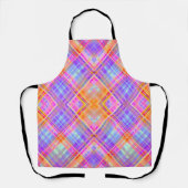 Lichtroze en Paars Moderne Chic Tartan Pset Schort (Voorkant)