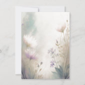 Lichtroze en paarse bloemenblanco bruiloft kaart (Voorkant)