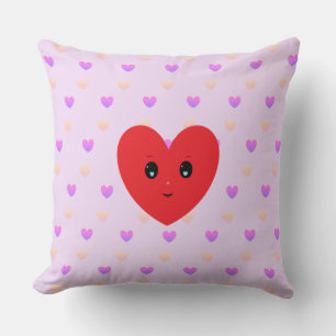 Lichtroze en Violet Heart Patroon Kussen