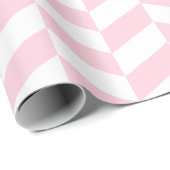 Lichtroze en wit Extra Groot Herringbone Cadeaupapier (Rol Hoek)