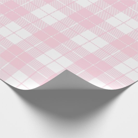 Lichtroze en wit geplakt patroon |Groot | Cadeaupapier (Hoek)