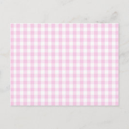 lichtroze en wit gingham patroon preppy girly briefkaart