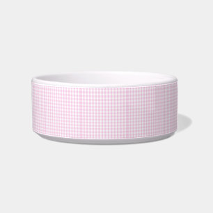 lichtroze en wit gingham patroon preppy girly voerbakje