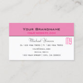 Lichtroze en wit met Monogram Professional Visitekaartje (Achterkant)
