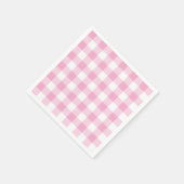 Lichtroze en witte Buffalo geruite gingham Servet (Hoek)
