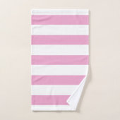 Lichtroze en witte cabana horizontale streep bad handdoek (Handdoek)