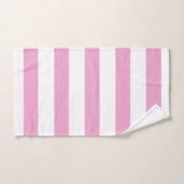 Lichtroze en witte cabana horizontale streep bad handdoek (Handdoek)