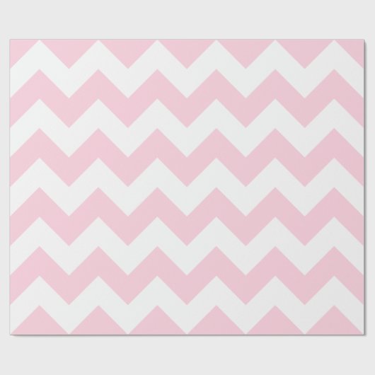 Lichtroze en witte extra grote Chevron Cadeaupapier (Vlak)