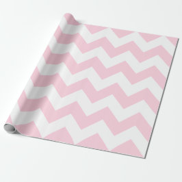 Lichtroze en witte extra grote Chevron Cadeaupapier