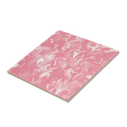 Lichtroze en witte, gemengde kleurenstapel tegeltje (Zijkant)